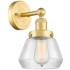 Fulton 2.25" High Satin Gold Sconce With Clear Shade