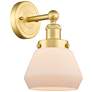 Fulton 2.25" High Satin Gold Sconce With Matte White Shade