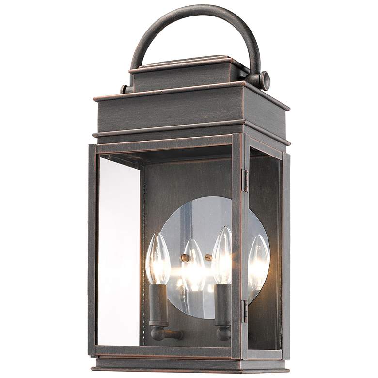 Image 1 Fulton 2-Light Oil Rubbed Bronze Metal and Clear Glass Outdoor Wall Light
