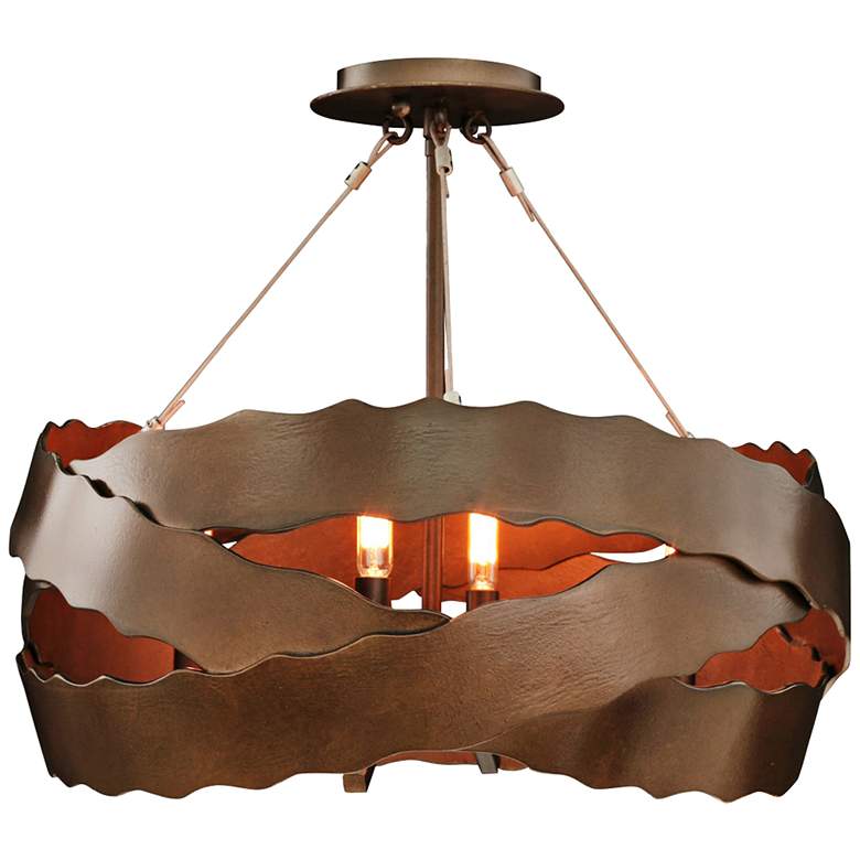 Image 1 Fulton 20 inch Wide Brownstone Wrapped Iron Ceiling Light