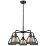Fulton 24.5"W 5 Light Oil Rubbed Bronze Stem Hung Chandelier w/ Smoke
