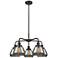 Fulton 24.5"W 5 Light Oil Rubbed Bronze Stem Hung Chandelier w/ Smoke