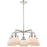 Fulton 24.5"W 5 Light Polished Nickel Stem Hung Chandelier w/ White Sh