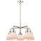 Fulton 24.5"W 5 Light Polished Nickel Stem Hung Chandelier w/ White Sh