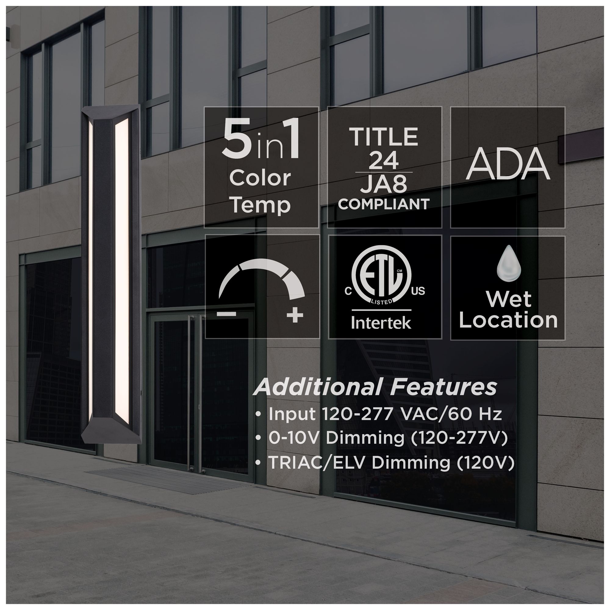Image 7 Fulton 24" High Black LED Outdoor Sconce more views