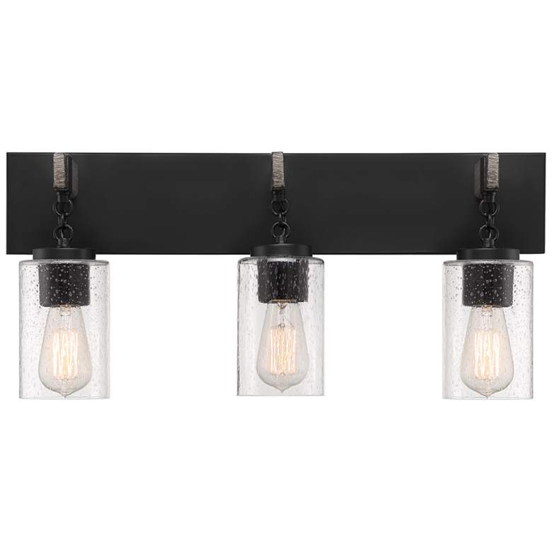Image 2 Fulton 24" Wide Matte Black 3-Light Bath Light