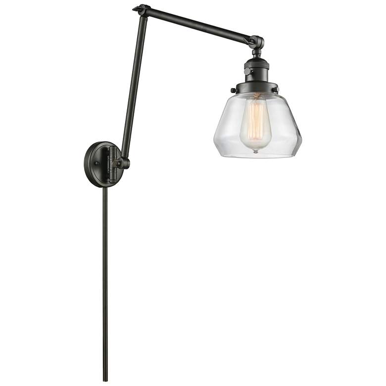 Image 1 Fulton 30" High Bronze Double Extension Swing Arm w/ Clear Shade