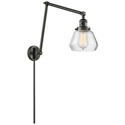 Fulton 30" High Bronze Double Extension Swing Arm w/ Clear Shade