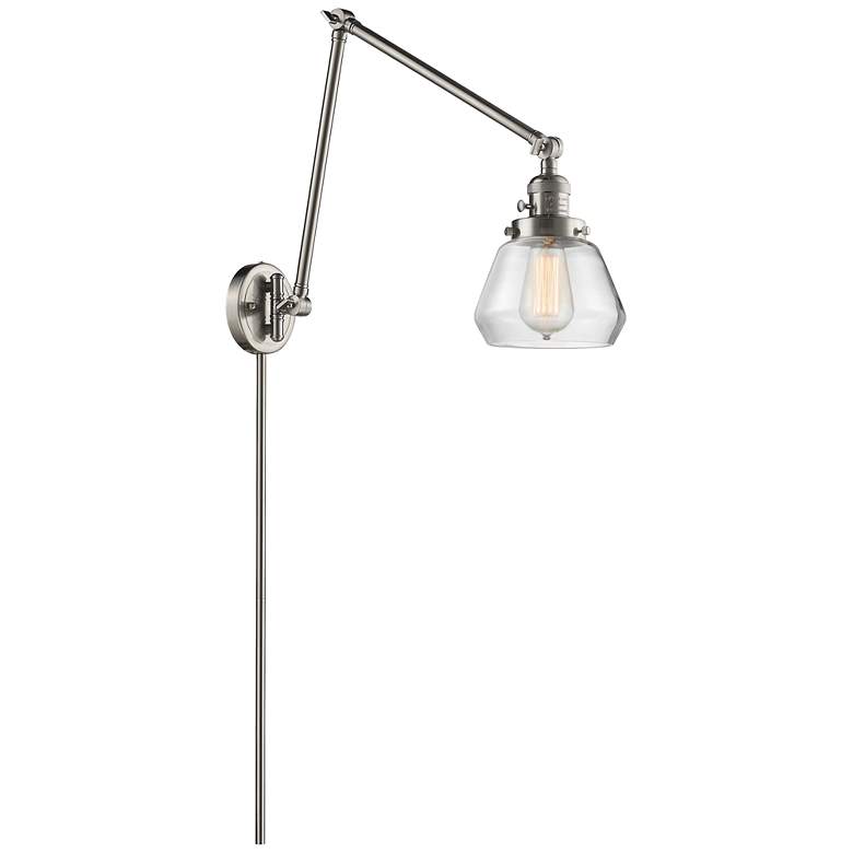 Image 1 Fulton 30" High Brushed Nickel Double Extension Swing Arm w/ Clear Sha