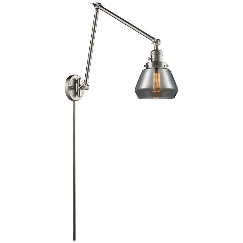 Image 1 Fulton 30" High Brushed Nickel Double Extension Swing Arm w/ Smoke Sha