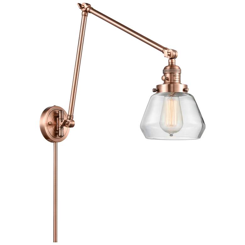 Image 1 Fulton 30" High Copper Double Extension Swing Arm w/ Clear Shade