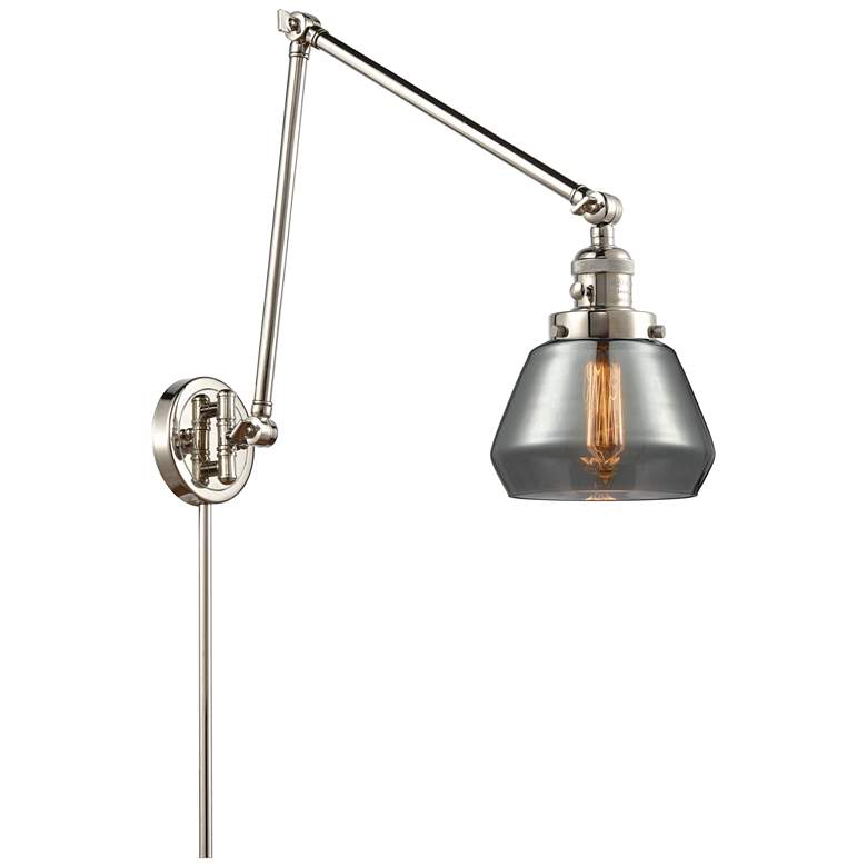 Image 1 Fulton 30" High Polished Nickel Double Extension Swing Arm w/ Smoke Sh