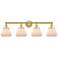Fulton 33.5" Wide 4 Light Satin Gold Bath Vanity Light w/ Matte White