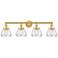 Fulton 33.5" Wide 4 Light Satin Gold Bath Vanity Light With Clear Shad