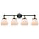 Fulton 33.5"W 4 Light Black Brass Bath Vanity Light w/ Matte White Sha