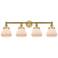 Fulton 33.5"W 4 Light Brushed Brass Bath Vanity Light w/ Matte White S
