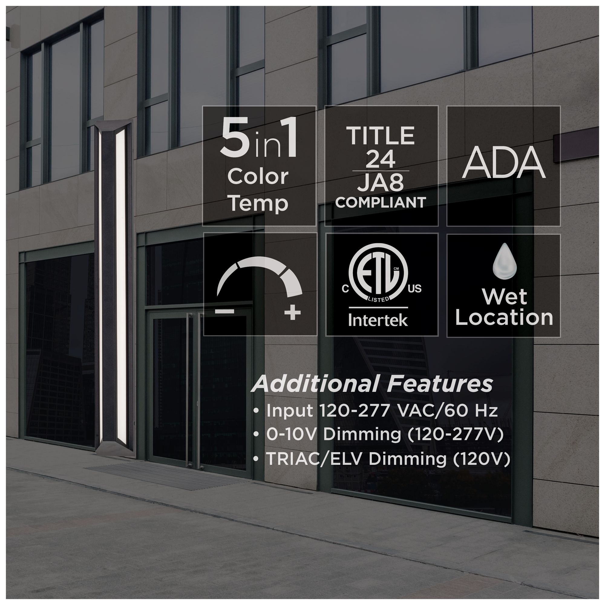 Image 7 Fulton 36" High Black LED Outdoor Sconce more views