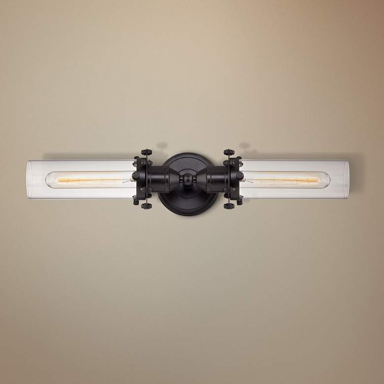 Image 1 Fulton 4 inch High Oil Rubbed Bronze 2-Light Wall Sconce