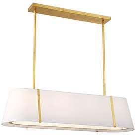 Image1 of Fulton 4 Light Antique Gold Linear Oval Chandelier