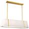 Fulton 4 Light Antique Gold Linear Oval Chandelier
