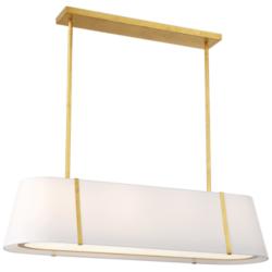 Fulton 4 Light Antique Gold Linear Oval Chandelier
