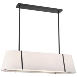 Fulton 4 Light Black Linear Oval Chandelier