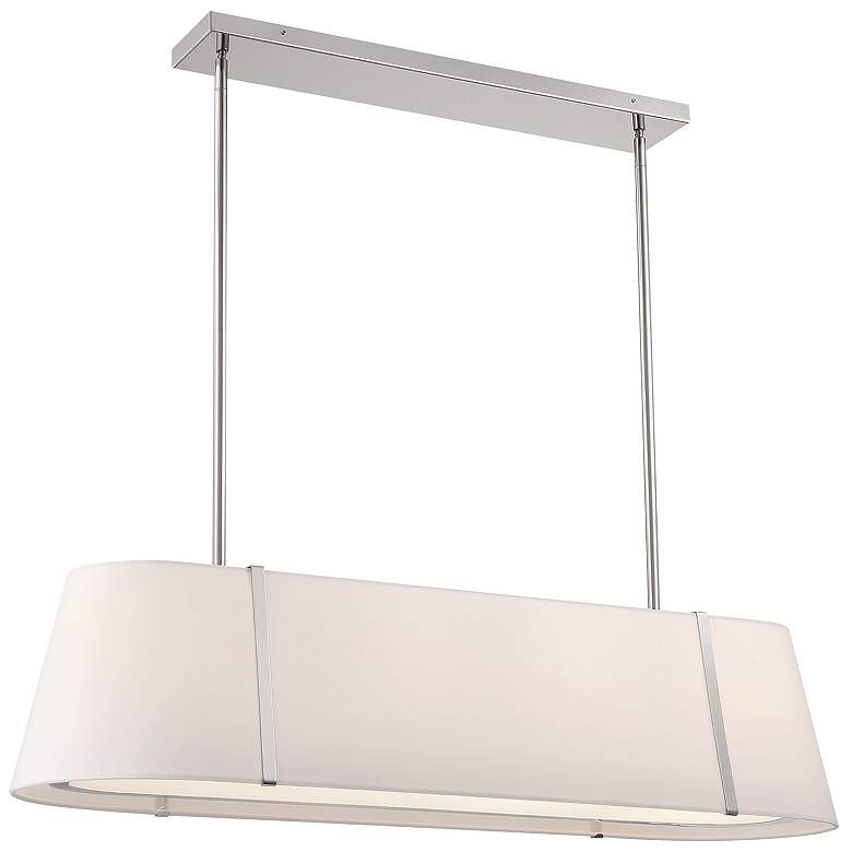 Image 1 Fulton 4 Light Polished Nickel Linear Oval Chandelier