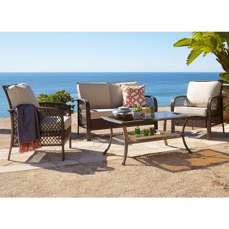 Image 1 Fulton 4-Piece Outdoor Wicker Seating Set
