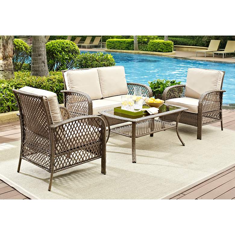 Image 3 Fulton 4-Piece Outdoor Wicker Seating Set more views