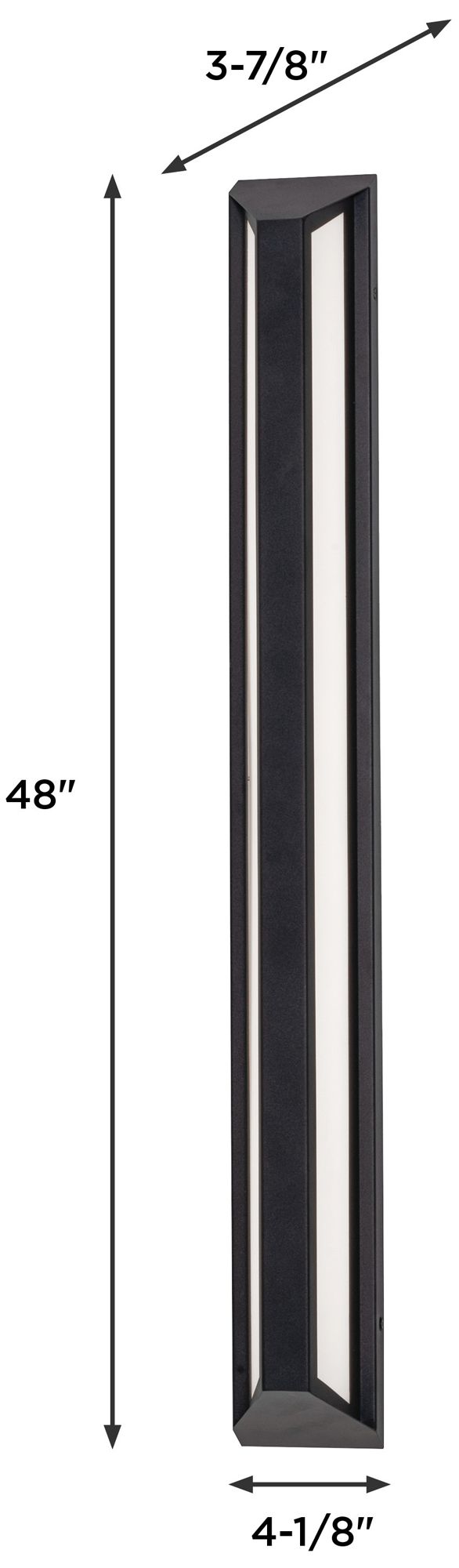 Fulton 48" High Black LED Outdoor Sconce