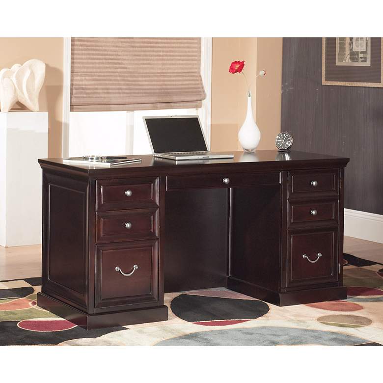 Fulton 61&quot; Wide Double Pedestal Office Desk by Kathy Ireland more views
