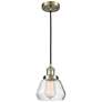 Fulton 7" Antique Brass Cord Hung Mini Pendant w/ Clear Shade