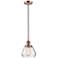 Fulton 7" Antique Copper Cord Hung Mini Pendant w/ Clear Shade
