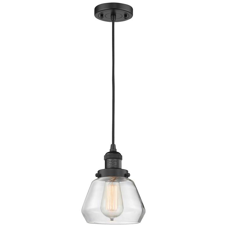 Image 1 Fulton 7" LED Mini Pendant - Matte Black - Clear Shade