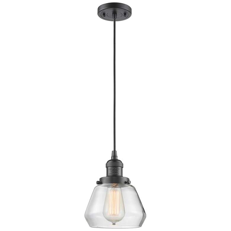 Image 1 Fulton 7" LED Mini Pendant - Oil Rubbed Bronze - Clear Shade