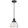 Fulton 7" Matte Black Cord Hung Mini Pendant w/ Clear Shade