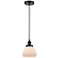 Fulton 7" Matte Black Mini Pendant w/ Matte White Shade