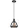 Fulton 7" Oil Rubbed Bronze Cord Hung Mini Pendant w/ Plated Smoke Sha