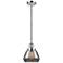Fulton 7" Polished Chrome Cord Hung Mini Pendant w/ Plated Smoke Shade