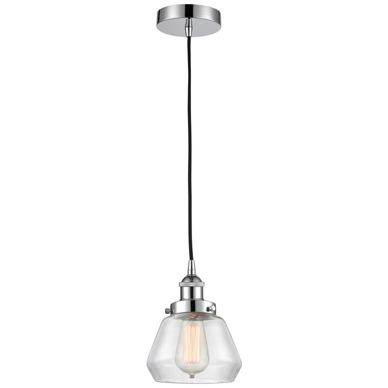 Image 1 Fulton 7" Polished Chrome Mini Pendant w/ Clear Shade