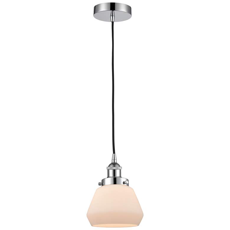 Image 1 Fulton 7" Polished Chrome Mini Pendant w/ Matte White Shade
