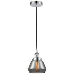 Fulton 7" Polished Chrome Mini Pendant w/ Plated Smoke Shade