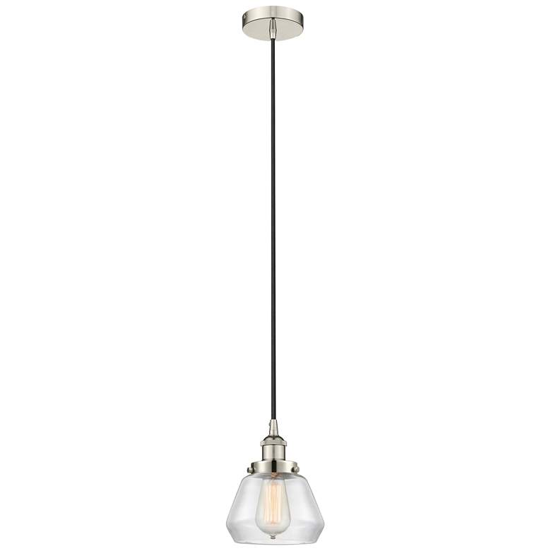 Image 1 Fulton 7" Polished Nickel Mini Pendant w/ Clear Shade