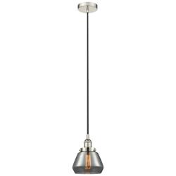 Fulton 7" Polished Nickel Mini Pendant w/ Plated Smoke Shade