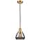Fulton 7" Satin Gold Cord Hung Mini Pendant w/ Plated Smoke Shade
