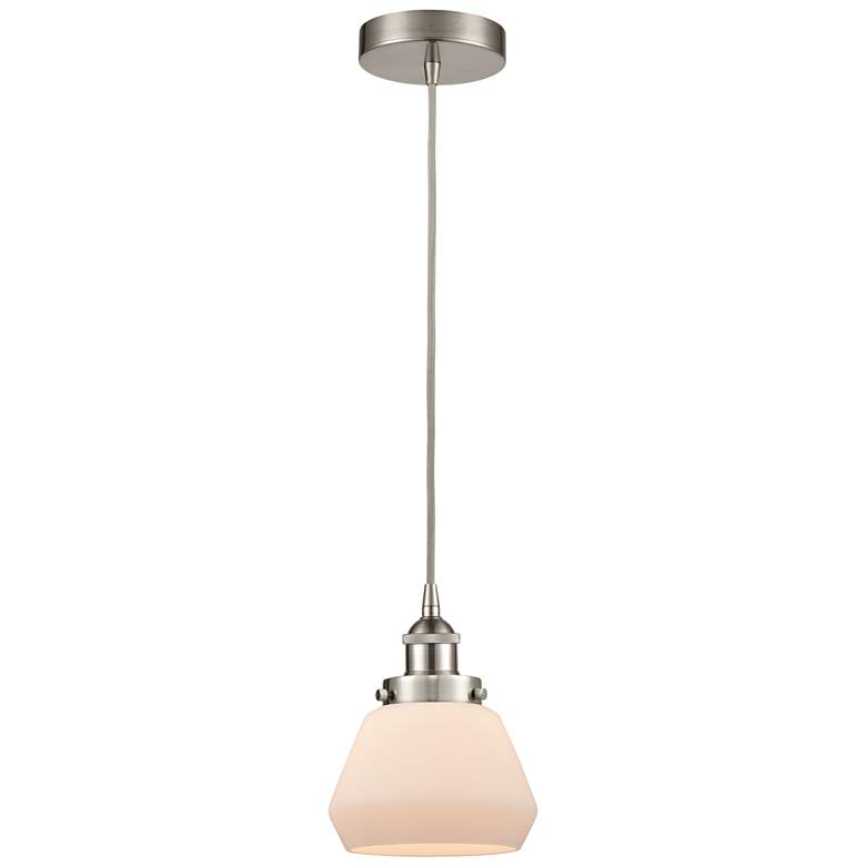 Image 1 Fulton 7" Wide Brushed Satin Nickel Mini Pendant