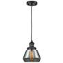 Fulton 7" LED Mini Pendant - Matte Black - Plated Smoke Shade