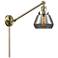 Fulton 8" Antique Brass Swing Arm w/ Plated Smoke Shade