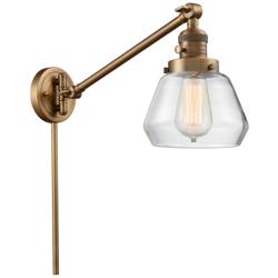 Fulton 8" Brushed Brass Swing Arm w/ Clear Shade
