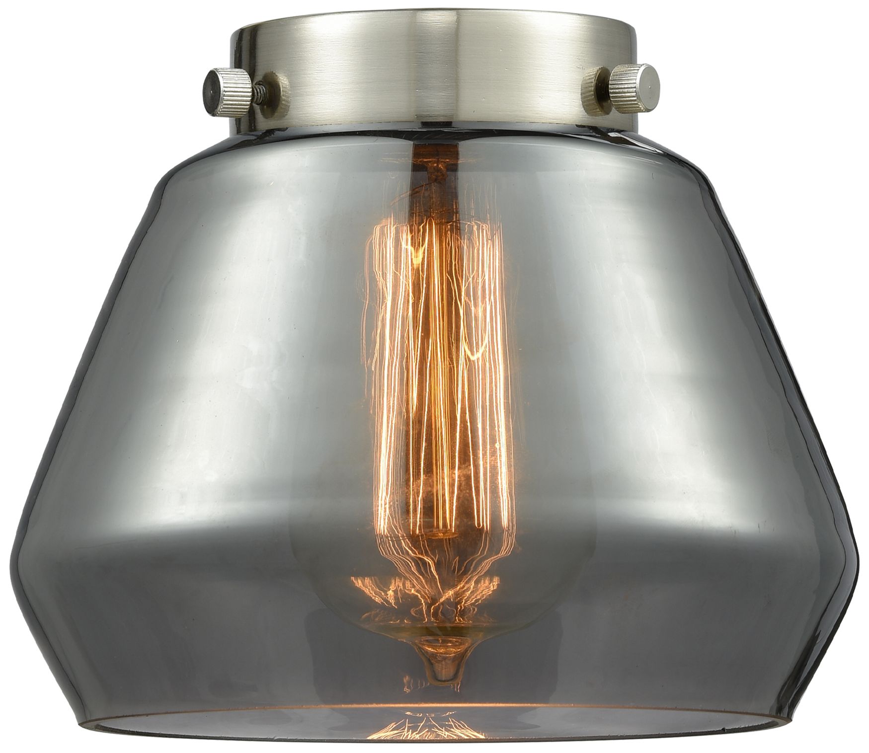 Image 4 Fulton 8" Matte Black Swing Arm w/ Plated Smoke Shade more views